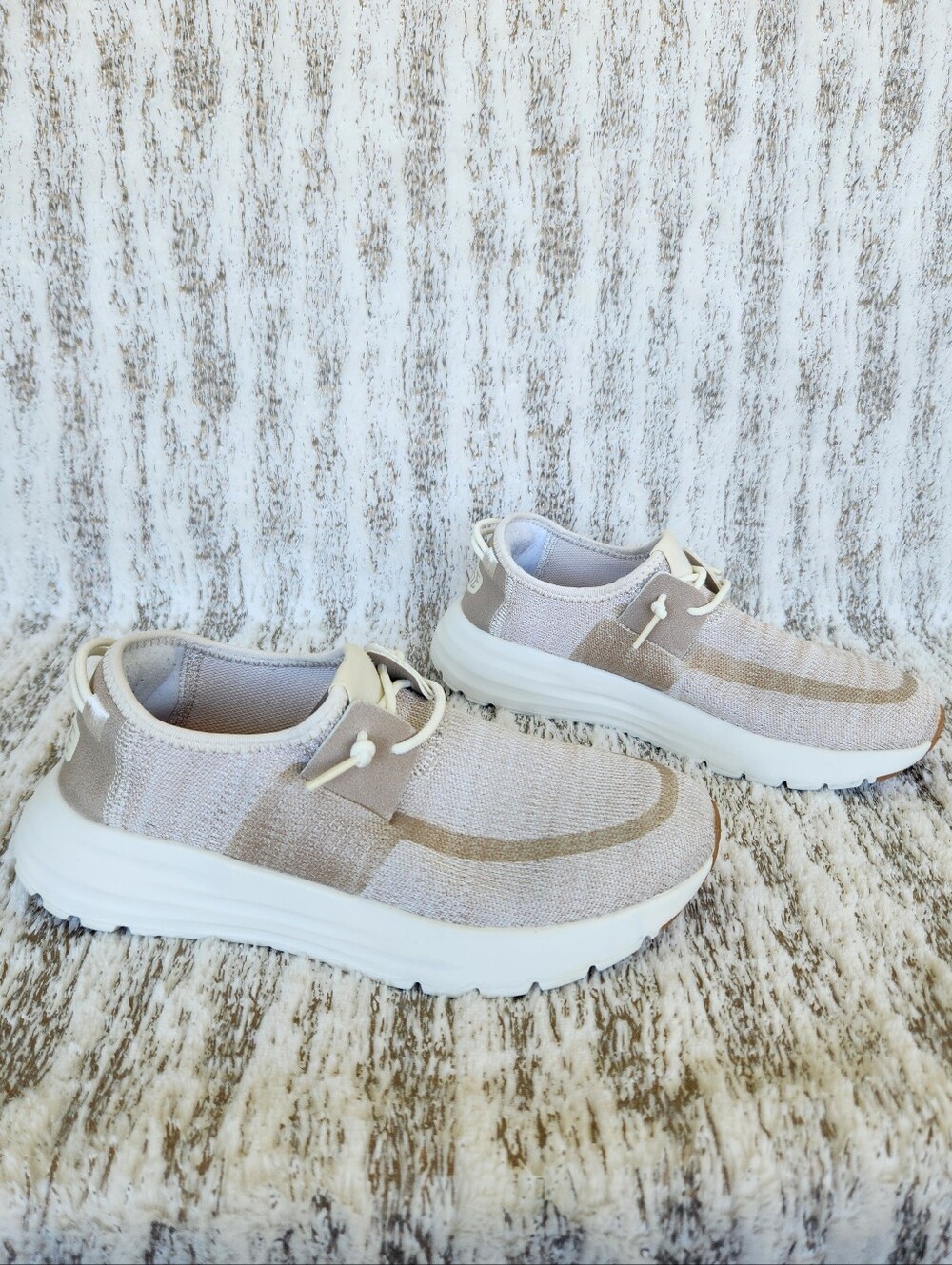 Hey Dude "Sirocco Neutral" Sneaker Tan Beige Mesh | Women's Size 7 - Picture 7 of 11